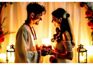 Romantic Couple Intimates with Cultural Flair