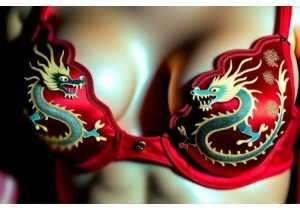 Elegant Dragon Motifs Reimagined in Soft Silk Lingerie
