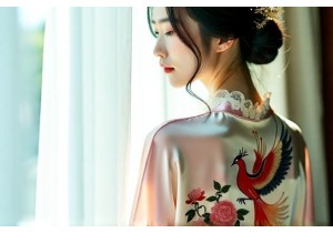 Silk Nightgowns Featuring Phoenix and Peony Motifs